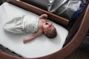 Baby sleeping in the babybay, one of the best baby cribs on the market | babybay bedside co-sleepers